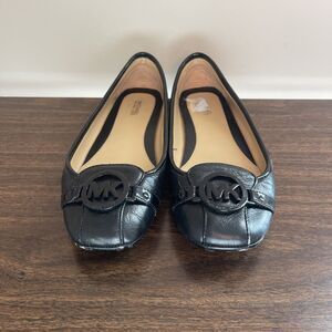 Michael Kors Fulton Black Moccasin Ballet Flats With Black Accents Size 9